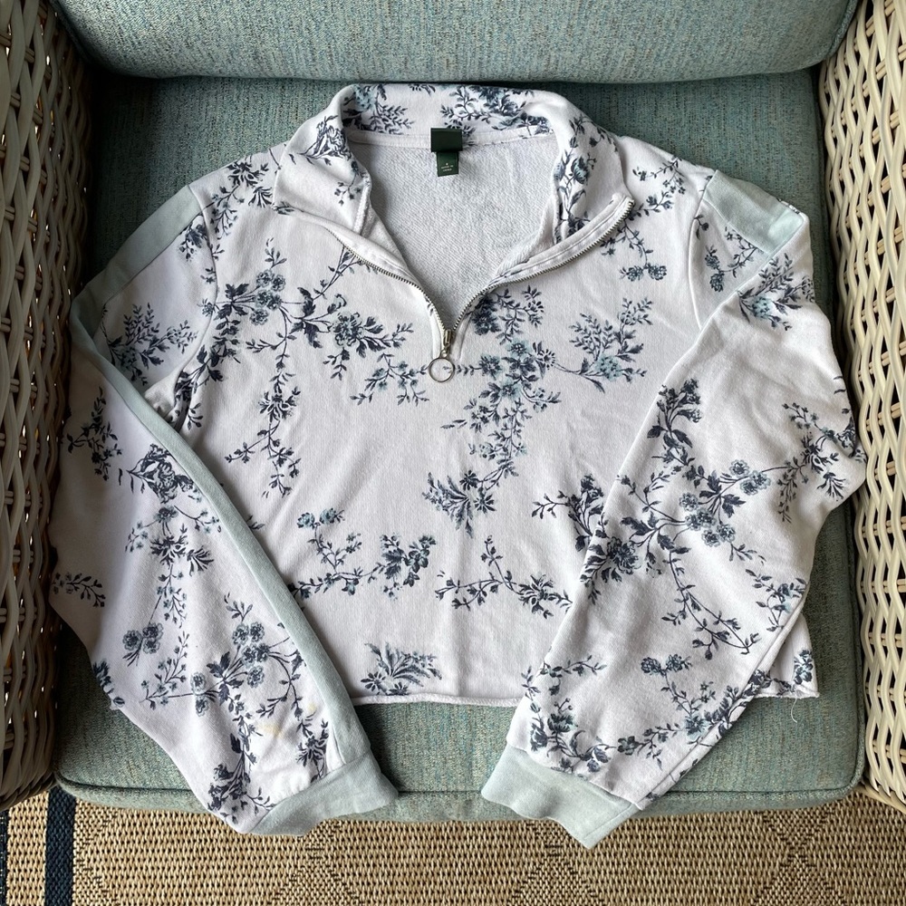cropped quarter zip sweatshirt